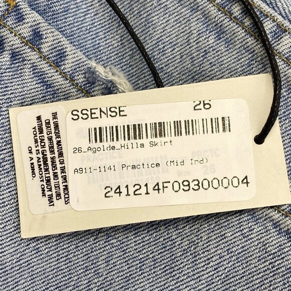 AGOLDE Women’s Hilla Mid-Rise Back-Slit Maxi Skirt – Mid Indigo Blue – Size 26 - Picture 11 of 11